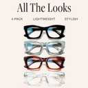 CCVOO Stylish Reading Glasses for Women, Stylish Eyeglasses, Blue Light Readers, Cheaters +2.5