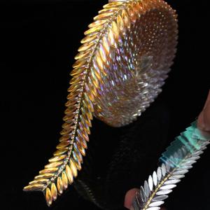 PEARLY JUN 3 Yards Bling Rhinestone Ribbon Gold Yellow Self Adhesive Glitter Tape Crystal Trim Chain DIY Stickers Diamond Strips Roll for Christmas Party Phone Wedding Cake Decoration