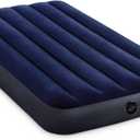 Intex 64757E DuraBeam Standard Downy Air Mattress: FiberTech  Twin Size  10in Bed Height  300lb Weight Capacity  Pump Sold Separately