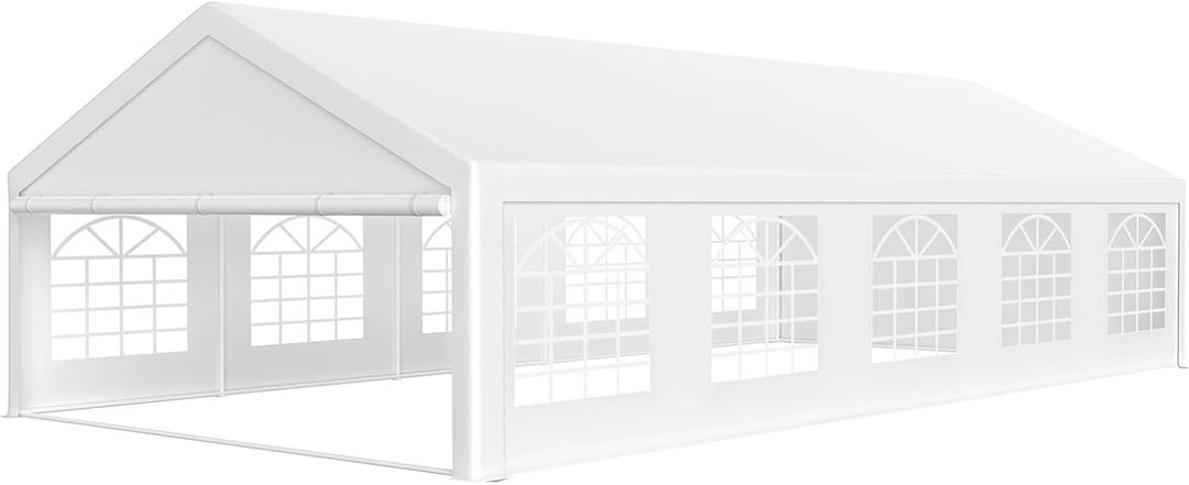 20x40ft Party Tent Outdoor Wedding Tent Heavy Duty Large Canopy Carport Commercial Tent with Removable Sidewalls for Parties, Wedding, Outdoor Events