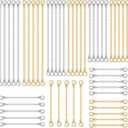 Winee 30pcs Chain Extenders for Necklace, Necklace Extenders for Women Girls Bracelet Anklet Extender Stainless Steel Chain Extenders for Jewelry Making 2in 3in 4in 5in 6in (15 Gold, 15 Silver)