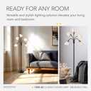 Adesso Floor Lamp with 5 Movable Shades & Adjustable Brightness, Brushed Steel Finish, Silver Perfect Lighting for Bedroom Decor, Beauty & Art Studio