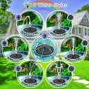 Yzert Solar Fountain Colorful Ring Lights, 2026 3.5W Solar Water Fountain with 2000mah Battery, Solar Fountain Pump for Bird Bath, Pond, Pool, Outdoor