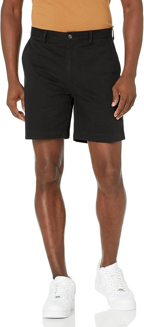Amazon Essentials Men's Classic-Fit 7" Chino Shorts, Black (Size 34)
