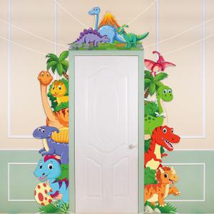 Namalu 3 Pcs Watercolor Dinosaur Door Banner Decorations Dino Birthday Themed Porch Sign Hanging Banners for Jungle Safari Photo Booth Props Front Door Window Wall Decor Supplies