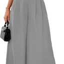SHEWIN Womens Wide Leg Dress Pants Elastic High Waisted Business Work Trousers Casual Loose Palazzo Pant 2026 (Gray, L)