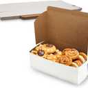 MT Products Cookie Boxes 10" x 6" x 3.5" - White Bakery Boxes No-Window (Pack of 15) - Made in the USA