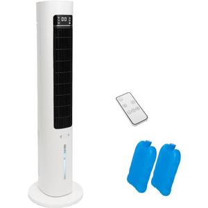 Evaporative Air Cooler 41" with Remote, Tower Fan for Bedroom Office, Portable Air Conditionerswith 3 Speeds, 70° Oscillating Bladeless Swamp Cooler, Ice Pack, 12H Timer, Removable Water Tank