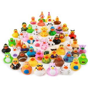 WQTHE 30 Pack Rubber Duck for Jeeps Ducking - 2.3 Inch Bulk Floater Duck for Kids - Baby Bath Toy Assortment - Party Favors, Birthdays, Bath Time, and More (30 Varieties)