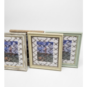 Vintage Picture Frame, Wood Leaves Colorful, 10 x 12 inches