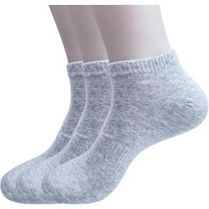 Men's & Women's Everyday Thin Breathable Socks - 3 Pairs Casual Comfort for All Seasons, Size 8-13(Ankle Gray) (Gray)