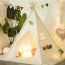 Teepee Tent for Kids-Portable Children Play Tent Indoor Outdoor (White)  48x48x56 inches.