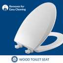 Bemis 1500EC 390 Lift-Off Wood Elongated Toilet Seat, Cotton White (Pack of 1)