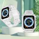 CRIS-BAND Bumper Bands Compatible with Apple Watch Band 45mm 44mm 42mm 41mm 40mm 38mm for Women Men, Water Shock-Proof Strap for iWatch Apple Watch Band with Case for Series 9 8 7 6 SE 5 4 3 2 1 (Jelly-Clear)