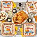 Fall Theme Party Supplies Kit, Serves 50: Complete Autumn Harvest Disposable Dinnerware Set - Includes Paper Dinner & Dessert Plates, Napkins,Thanksgiving/Autumn Party Decorations.