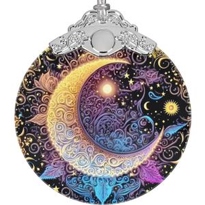 Sun Moon Ornament, Christmas Ornaments, Christmas Decorations for Tree, Stained Glass Ornament, Heirloom Keepsake, Gift Exchange, Gift Ideas, Bauble Present - Sun, Moon and Stars