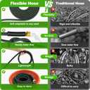 Garden Hose 50ft, Non-Expanding Flexible Hose with 10 Function Nozzle, Lightweight, Kink Free, Sturdy, Leak-Proof, Portable, Water Hose 50ft for Outdoor, Yard, Lawn, Car Wash and Camper Use
