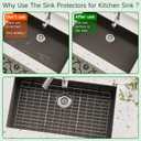 Sink Protectors for Kitchen Sink 28.75" x 15.75" Stainless Steel Sink Protector with Rear Drain Hole Sink Rack for Bottom of Sink with Sink Strainer(Silver, Separable,28.75" x 15.75", Rear Drain)