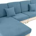 LA MEACK Couch Cushion Cover Seat Cushion Cover Stretch Armchair Cover Separate Sectional Sofa Slipcovers Furniture Protector(1 Piece for Seat or Sofa Backrest, Blue)