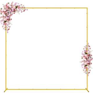 Wokceer Wedding Arch Backdrop Stand Square 7.2 x 7.2 FT Wedding Arches for Ceremony Metal Balloon Arch Frame for Wedding Birthday Party Garden Arbor Anniversary Event Decor