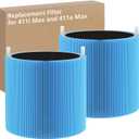 2 Pack 411i & 411a Max Replacement Filter Compatible with Blue Pure 411i & 411a Max Air Purifiers, HEPA & Activated Carbon Filter, Blue