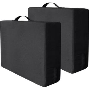 Stadium Seat Cushion, Portable with Handle High-Density Foam Bleacher Cushions for Indoor Outdoor Sports Events, Camping Waterproof Chair Pad, Work Knee Mat (Black 2pcs)