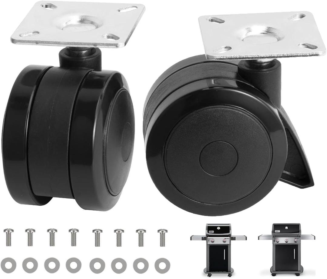 69827 Spirit Caster Wheels for Weber Spirit Grill Replacement Fixed Caster Wheels for Weber Spirit 200 & 300 SER E215 E210 S210 E220 S220 for Webber Parts E310 E320 S310 S320 Grill Wheels, 2PCS