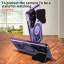 PASNEW for Samsung S25 & S24 Case Camera Cover & Wireless Charging,Multi-Layer Military Heavy Duty Full Body Shockproof Hard Shell for Galaxy S25,6.2 inch,Purple