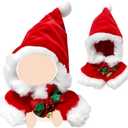 17cm/15cm Doll Clothes Christmas Outfit Set,Christmas Cape with Hat Accessories for Dolls,Clothes Set for Dolls Dress Up (No Doll) (Red 01)