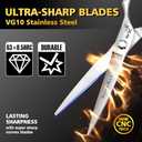 Hair Cutting Scissors, 6" Japanese VG10 Steel Hair Shears for Hair Stylist