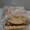 Small Side Table, Drink Table for Small Spaces, Modern Martini Table with Solid Wood Leg, Round End Tables Living Room for Bedroom and Office (Rustic Walnut)