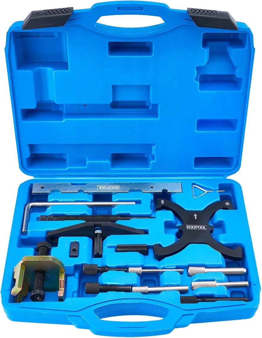 Timing Belt Tool Kit Compatible with Ford Fiesta Fusion Escape Mazda 1.4 1.6 1.8 2.0 Di/TDCi/TDDi ECOBOOST 1.6 Ti-VCT 1.5 1.6 VVT 2.5L Engine Timing Tool, Camshaft Flywheel Locking Tools 303-1097