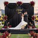 60 ft x 10 ft Wrinkle Free Black Backdrop Curtain for Parties, 12 Panels 10ft Polyester Black Photo Backdrop Drapes for Graduation Birthday Wedding Party Stage Curtains