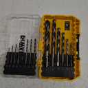 DEWALT Drill Bit Set, 3-Flats Shank,14-Piece, 135 Degree Split Point, for Plastic, Wood and Metal (DWA1184)