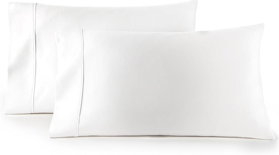 HC Collection King Pillow Cases Set of 2- Microfiber, Extra Soft Pillowcases - Easy Care & Machine Washable - White
