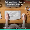 Logitech Ergo M575S Wireless Trackball Mouse, Wireless Ergonomic Mouse with Bluetooth and Encrypted Dongle, Comfortable Thumb Control, Precise and Smooth Tracking, for PC/Mac - Off- White Silver Ball