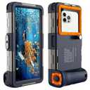 Waterproof Phone Case, Underwater Snorkeling Diving Case for iPhone 17/16/15/14/13 Series Galaxy S25/S24/S23 S22, 50Ft Professional Underwater Phone Case for Photo & Video, Orange