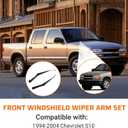 For S10 Windshield Wiper Arm Pair Kit Fits for 1994-2004 Chevrolet S10 Pickup Wiper Arms, Front Driver Passenger Side Windshield Wiper Arm Set - Front Wiper Arm, 1 Year Worry-Free