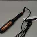 Nimmu Thermal Brush for Blowout Look, 1.5 inch Heated Round Brush, Curling Iron with 10 Temperature Control, Hot Styler Dual Voltage for Travel, Black Gold