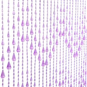Crystal Beaded Curtain for Doorway, Wave Pattern 45 Strands Pink, 35.5"W x 79"L