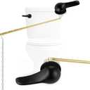 Hygie Rinse Metal Toilet Handle Replacement Kit Universal Front Mount Fit, Toilet Lever Compatible with American Standard/Glacier Bay/Gerber, Toilet Flush Handle with Flapper Chain, Matte Black, 1 Pieces