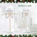 Crowye 14 Pcs Valentine's Day Cabinet Ribbons Bows Include 2 Pcs 14 x 6.6 Ft Large Valentine's Day Door Bows Ribbons Decorations for Party Home Kitchen Gifts Supplies(Beige,Velvet,Novel)