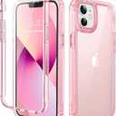Lifedance New for iPhone 11 Case, Full-Body Rugged Protective Case with Built-in Screen Protector, 10 FT Military Grade Drop Protection Heavy Duty Shockproof Phone Case for iPhone 11, Clear Pink