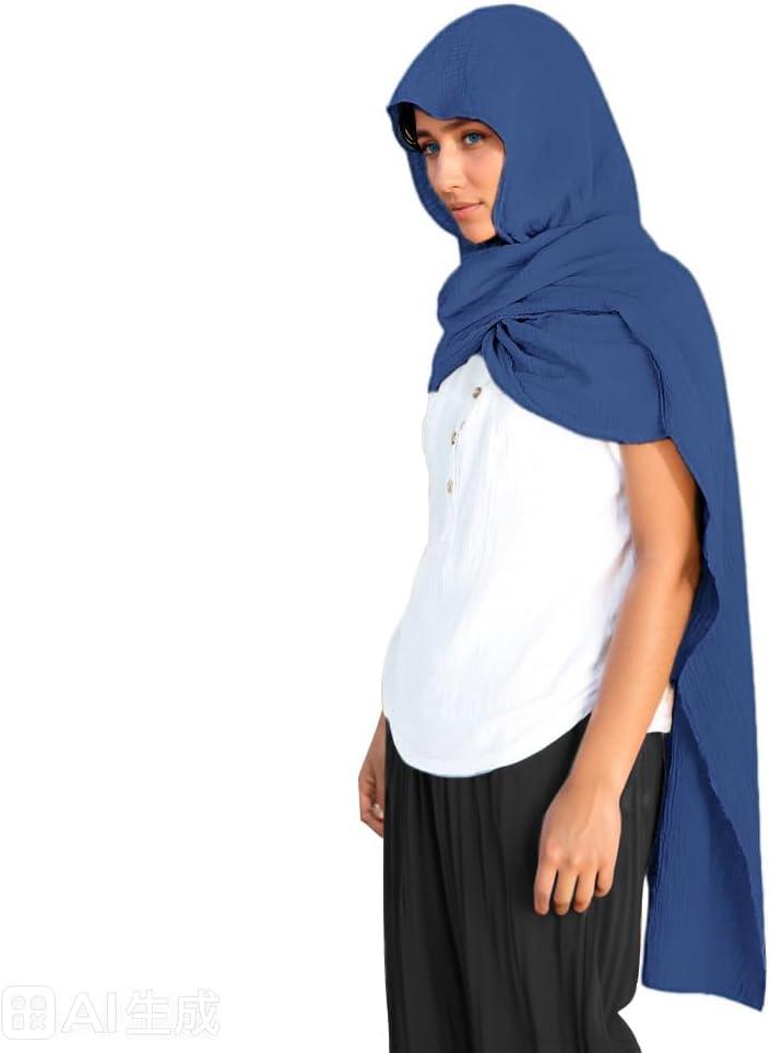 Unisex Fashion Shawl Scarf Capes Medieval Cape Shawl Scarfs Hooded Linen Hooded Cowl