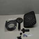 Veken 11.8 Inch Rain Shower Head with Handheld- High Pressure Dual Shower Heads with 5 Modes Handheld Spray Combo- Wide Rainfall Showerhead with Hose, Bathroom Accessories, Matte Black