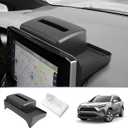LUWU 2024 RAV 4 Dashboard Storage Tray Compatible with 2019-2022 2023 2024 2025 Toyota RAV 4 Accessories Center Console Display Box Hidden Tray Silicone Organizer Tray w/Tissue Box Behind Screen
