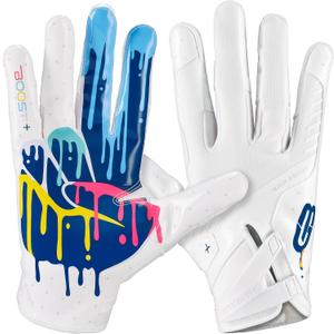 Grip Boost Football Gloves Peace Stealth 6.0 Boost Plus Technology Men's Receiver Gloves - Adult and Youth Sizes (Large, Crucial)