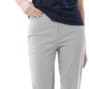 Women’s Super Stretch Straight Fit Comfy Pull-On Business Casual Pants Large, White/Black