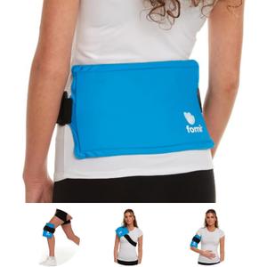 Premium Hot Cold Solid Gel Ice Pack by FOMI Care | Cool Compress for Lower Back, Shoulder, Knee, Stomach | Coccyx, Sciatica, Tailbone Pain Relief | Flexible, Reusable Heating Pad | Adjustable