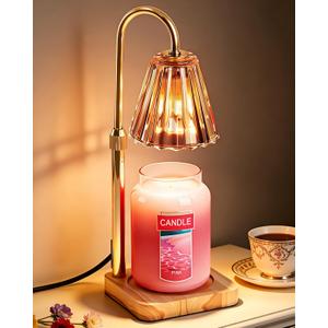 Marycele Candle Warmer Lamp with Timer for Yankee Candles, Adjustable Height Wax Melt Warmer, Birthday Gifts for Mom Women Sister, Vintage Amber Glass Lamp, Thanksgiving Decorations for Home Decor